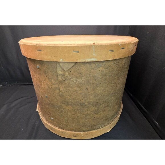 Large Primitive Vintage Wooden Cheese Box with Lid Country Rustic Decor - Picture 5 of 12